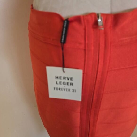 Herve Leger Forever 21 Coral Cutout Bandage Midi Dress, NWT, XL - Picture 8 of 9